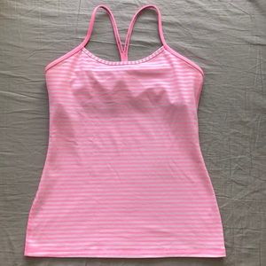 Lululemon Y Tank Pink striped size 10